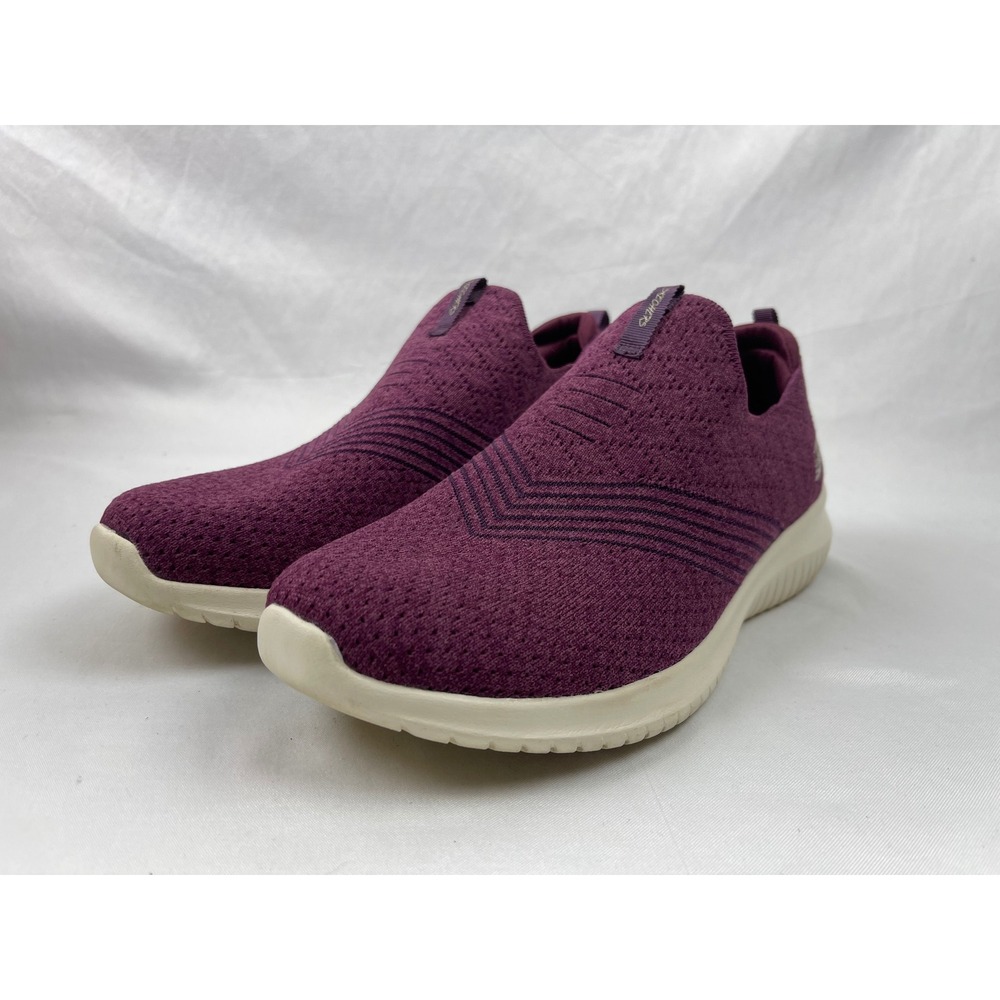 Skechers Ultra Flex 2.0 Women 10 Burgundy Slip On Knit Memory Foam 149426